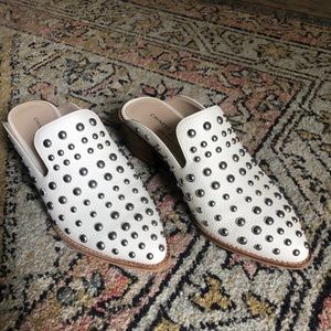 White Studded Chinese Laundry Mules